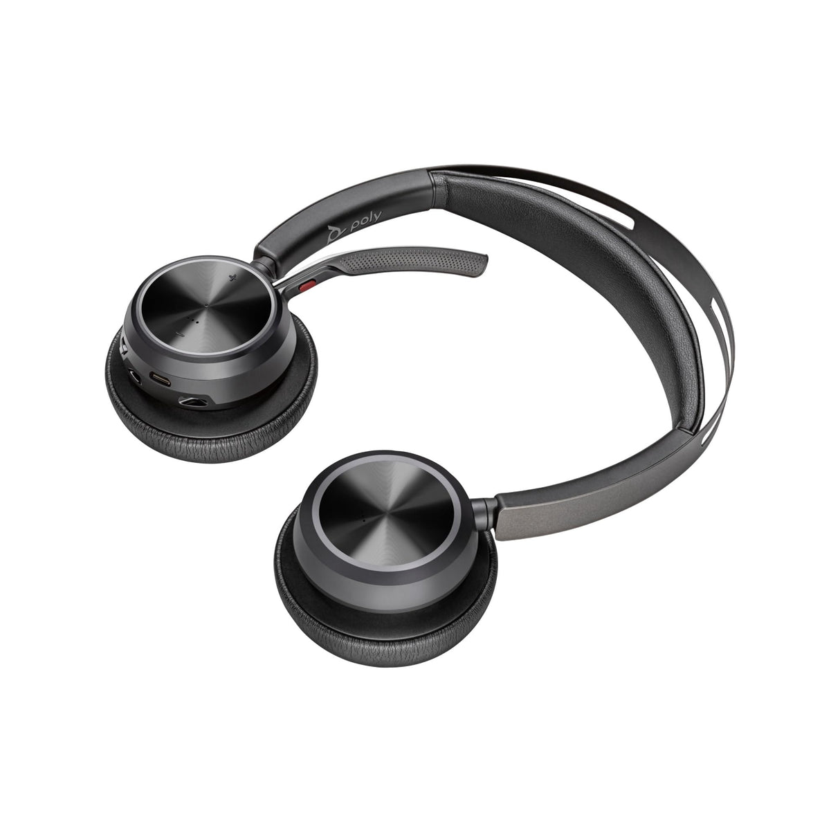 POLY Voyager Focus 2-M USB-C-C Headset USB-C/A Adapter Customer Special 1- Connection Via Bluetooth - Noise Cancellation; Smart Sensor Technology; Dynamic Mute Alerta - Negro