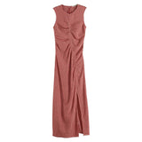 Scotch & Soda Structured Gingham Midi Dress Vestido Informal, Roadside Red/Cotton Candy, M Mujeres