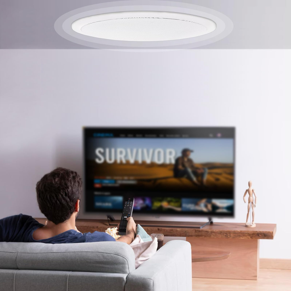 VEVOR Altavoces de Techo de 205 mm, 200 W, Altavoces de Techo y de Pared de Montaje Empotrado con 8 Ω Impedancia 89 dB de Sensibilidad para Hogar, Sala de Estar, Dormitorio o Porches Cubiertos