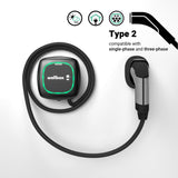 Wallbox Pulsar Plus - Cargador de vehiculo electrico (7.4kW de Potencia, Cable de 5 Metros, Conector Tipo 2, WiFi, Bluetooth, OCPP, Interior/Exterior)