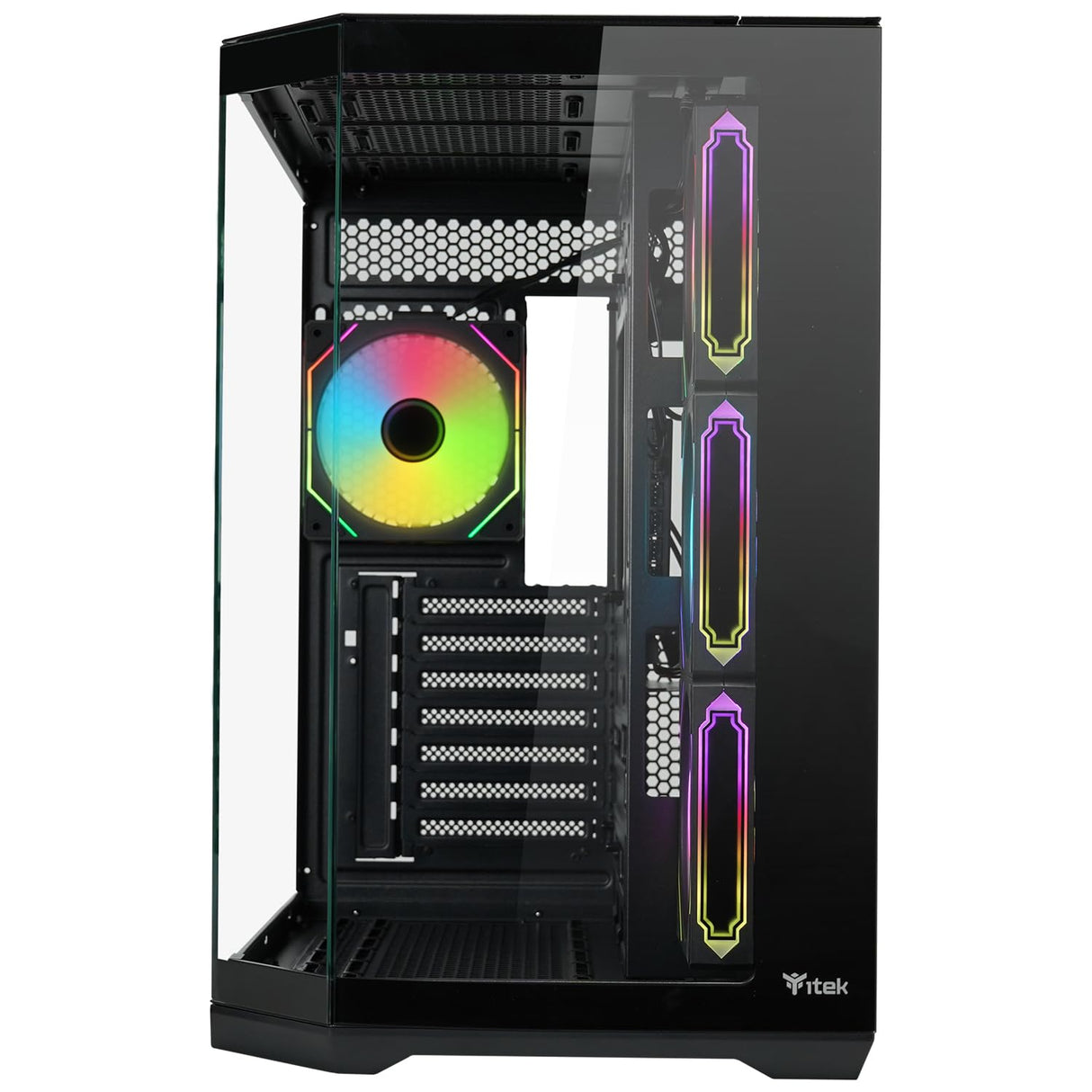 Itek Case Dark Cave AKU - Gaming Tower - ATX - 4x12cm ARGB Fan - USB3 & Type-C- Pared Lateral y Frontal de Vidrio Templado