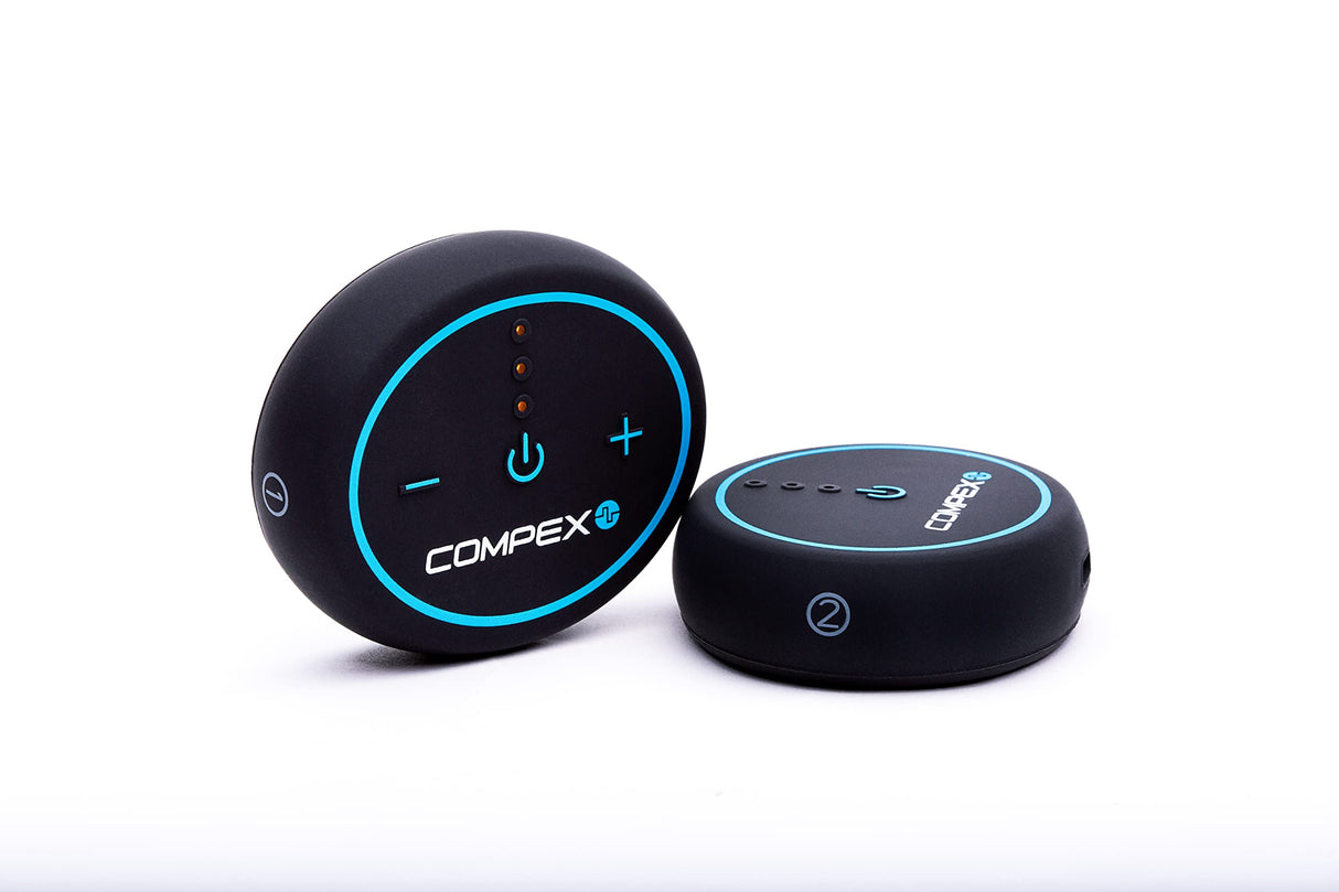 COMPEX Mini - Electroestimulador Muscular inalámbrico TENS, EMS, Masaje - 2 Canales Independientes, 6 programas - Se controla Mediante una App intuitiva