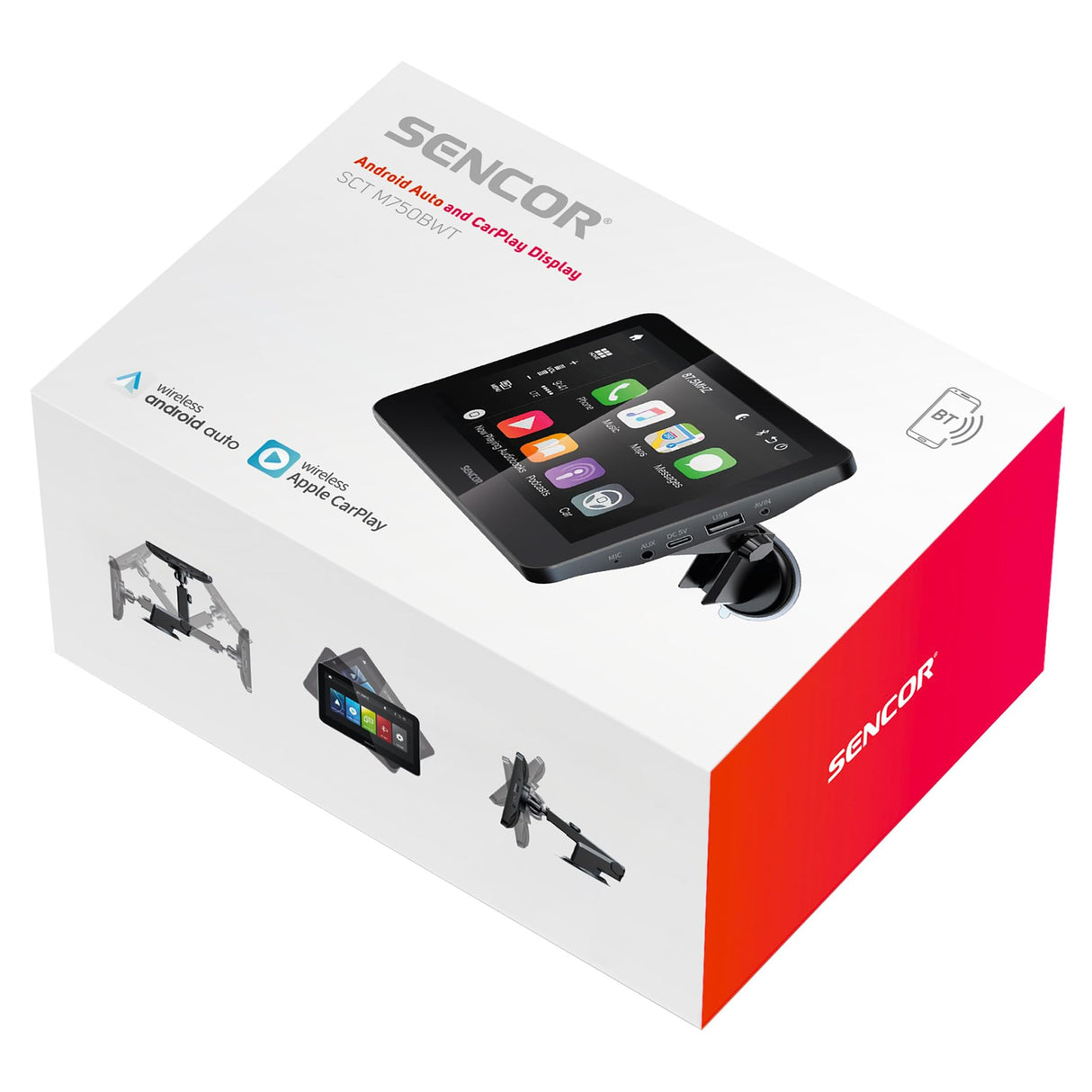 SENCOR Pantalla CarPlay y Android Auto SCT M750
