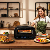 Cecotec Horno para Pizza Multifuncional Pizza&Co 500 Max. 2200W, 13L, Pantalla LED, Temperatura 60º-500ºC, Funciones Especiales, Doble Resistencia, Tamaño Pizzas 13", Accesorios Incluidos