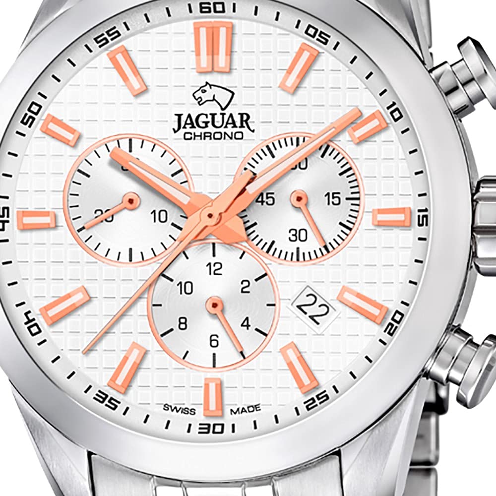 JAGUAR Reloj Modelo J865/1 de la colección ACAMAR, Caja de 43 mm Plata con Correa de Acero para Caballero