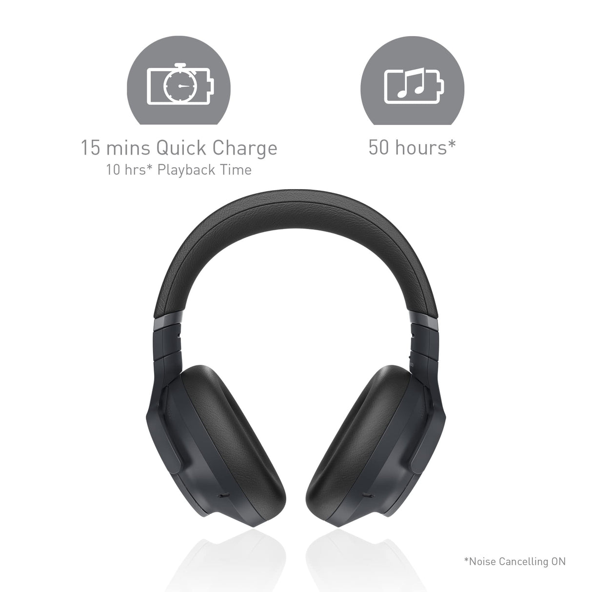 Technics EAH-A800E-K Auriculares Inalámbricos Bluetooth Over Ear, con Cancelación de Ruido y Micrófono, Hasta 50 Horas de Reproducción, Negro