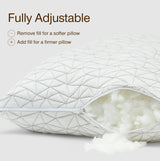 Coop Home Goods Almohada Corporal de Espuma viscoelástica triturada de 20 x 54 Pulgadas con Funda de Mezcla de poliéster y rayón de Viscosa derivada de bambú