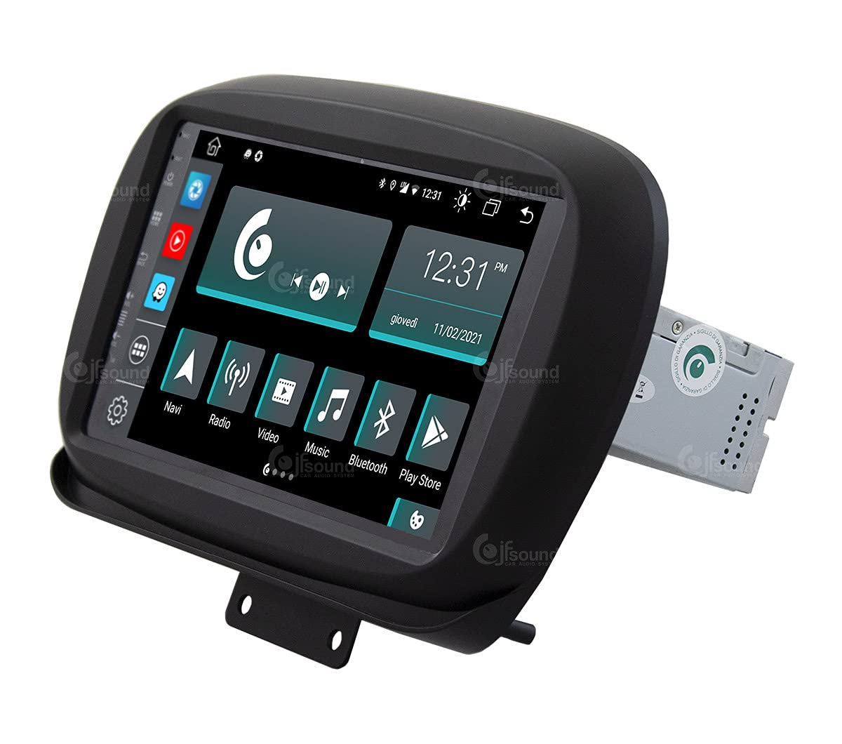 Jf Sound car audio system Autorradio de Ajuste Personalizado para Fiat 500X Android GPS Bluetooth WiFi Dab USB Pantalla táctil Full HD 9" procesador de 8 núcleos y comandos de Voz
