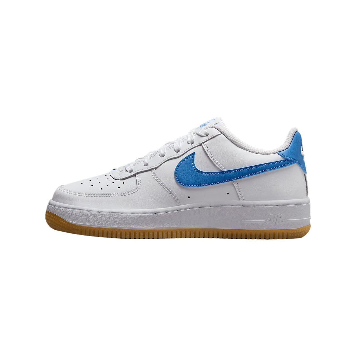 NIKE Air Force 1 (GS), Sneaker, White Gum Light Brown Blue Beyond, 38 EU