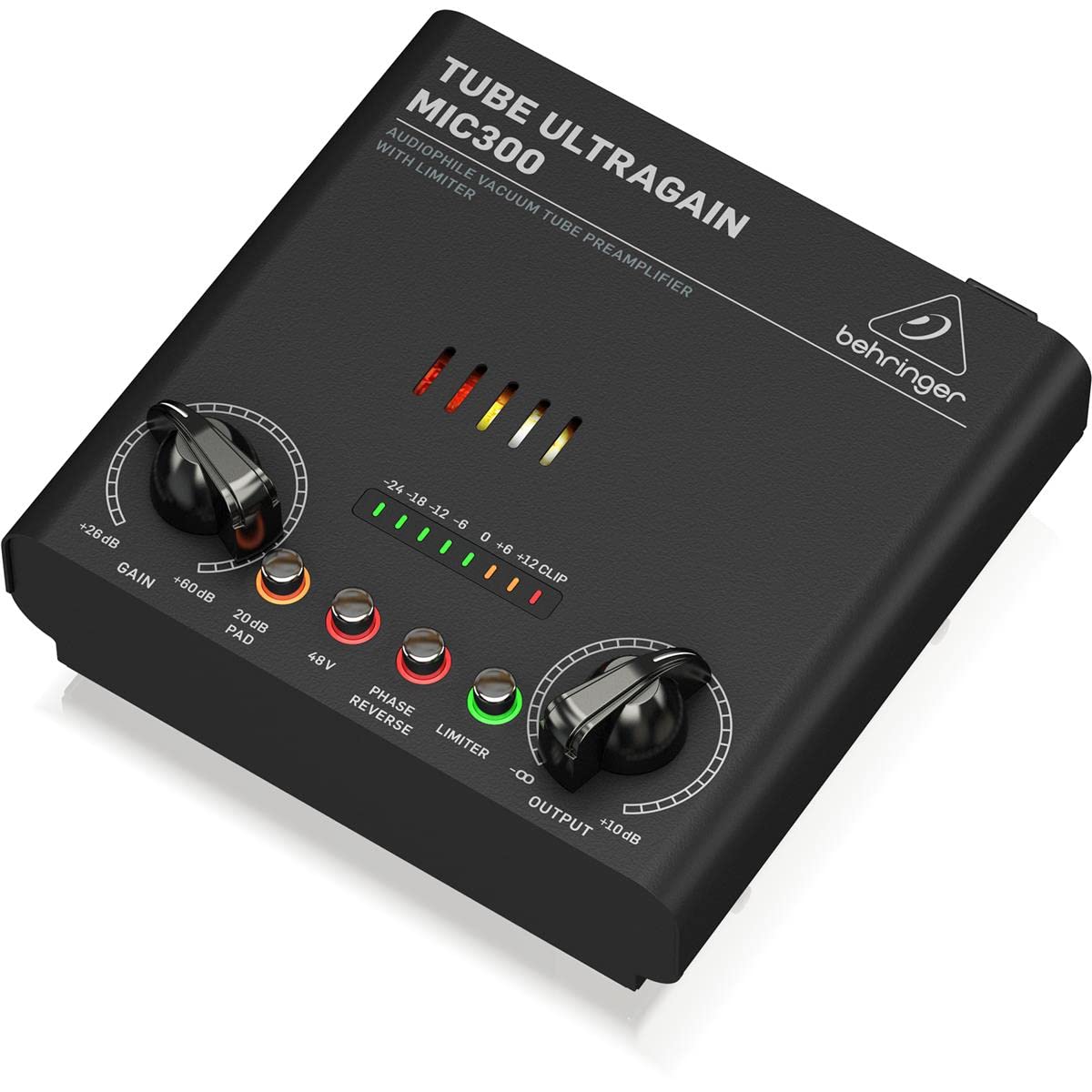 Behringer MIC300 Audiophile Preamplificador de tubo de vacío con limitador