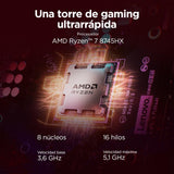 Lenovo LOQ Tower Gaming (AMD Ryzen 7 8745HX, NVIDIA GeForce RTX 5060, 16 GB RAM, 1 TB SSD, 26L, Wi-Fi 7, Sin Sistema Operativo) - Color Gris