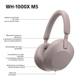 Sony WH-1000XM5 Auriculares de Diadema inalámbricos Premium con Noise Cancelling, Bluetooth, Llamadas, Hi-Res, 30 h de batería, Incluye Estuche rígido, iOS, Android - Rosa Palo