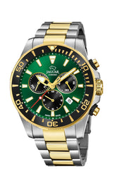 JAGUAR Reloj Modelo J862/3 de la colección Executive, Caja de 43,5 mm Verde con Correa de Acero Bicolor para Caballero