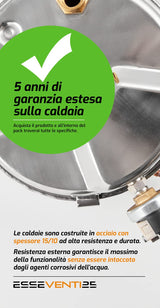 Plancha EsseVenti25 con caldera separada art. 105 - Carcasa de acero inoxidable y madera