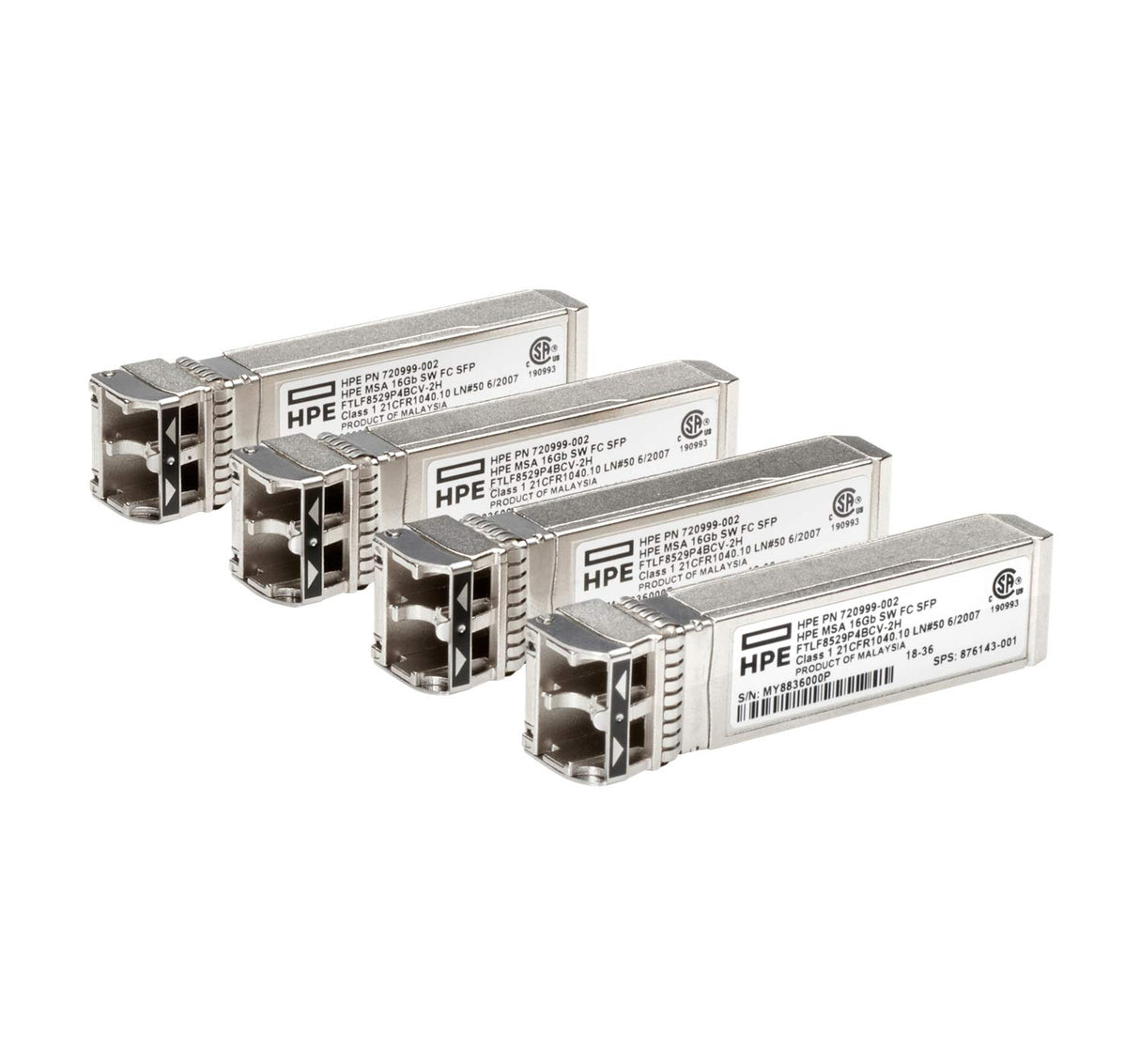HPE MSA 16GB SHORT WAVE FIBRE CHANNEL SFP+ 4-PACK TRANSCEIVER