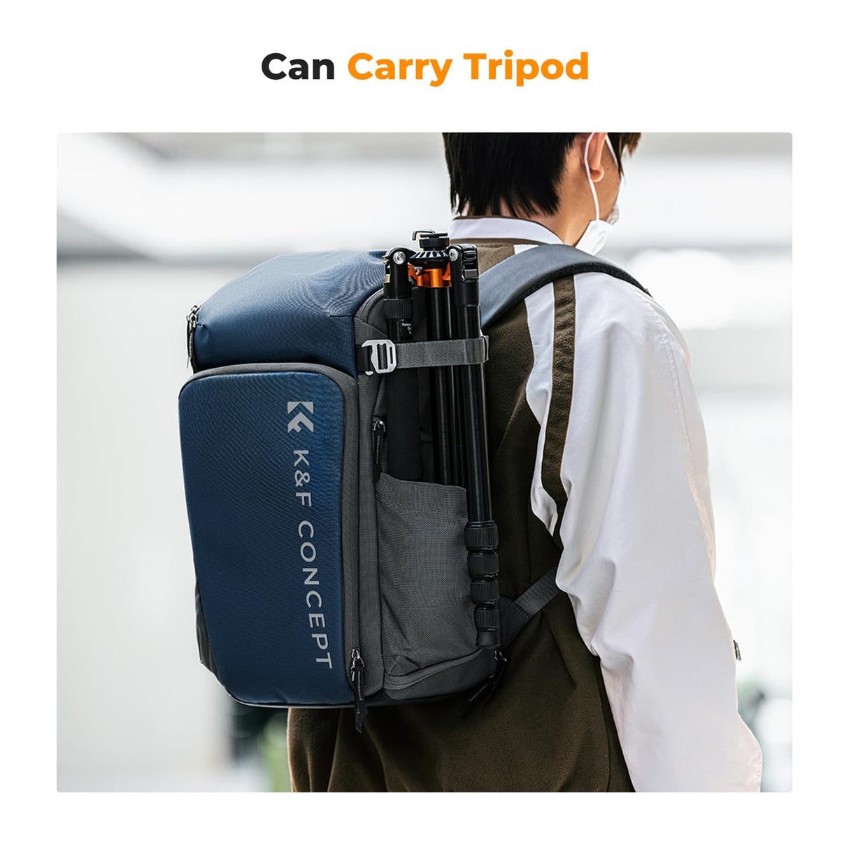 K&F Concept Mochila Cámara Profesional, Bolsa Fotógrafos Cámara Impermeable de Gran Capacidad para Camera Reflex Digital DSLR, Adecuado para viajes al aire libre senderismo fotografía Azul