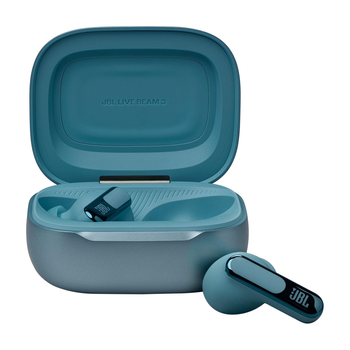 JBL Live Beam 3 Auriculares inalambricos de botón con almohadillas,True Wireless con cancelación de ruido adaptable, hasta 48 horas de reproducción, Bluetooth, audio de alta resolución, azul