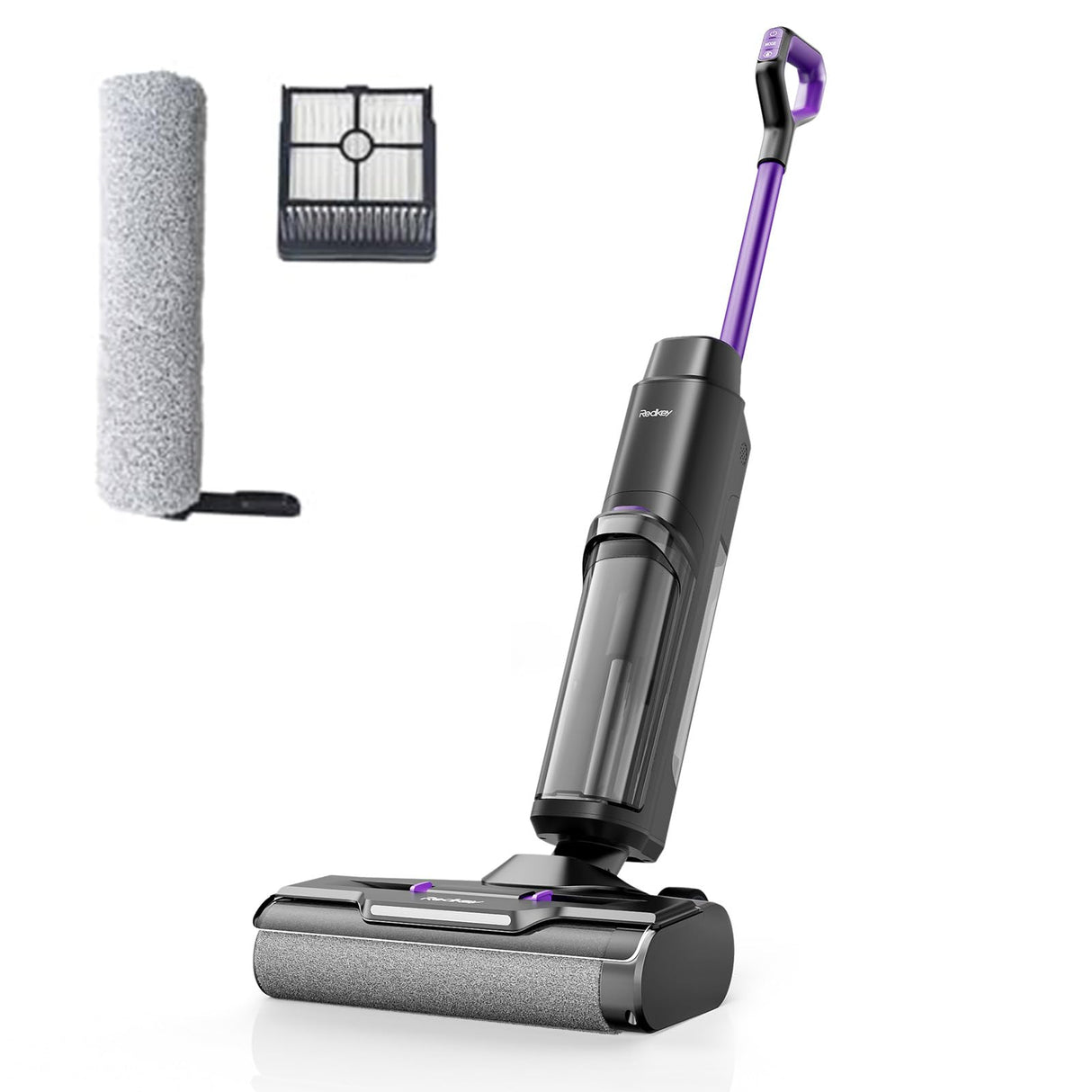 Redkey W15 Aspirador Vertical Fregona Sin Cable Agua, Aspirador Barredor 3 en 1, Potente Absorción de Agua y Polvo, Placa Única de 5mm, 35min Larga Autonomía, Pantalla LED, Limpieza Automática