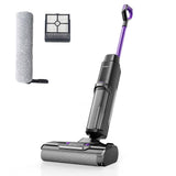 Redkey W15 Aspirador Vertical Fregona Sin Cable Agua, Aspirador Barredor 3 en 1, Potente Absorción de Agua y Polvo, Placa Única de 5mm, 35min Larga Autonomía, Pantalla LED, Limpieza Automática