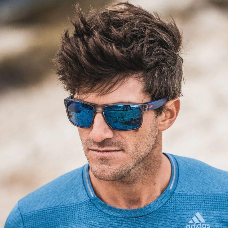 Julbo Renegade Gafas DE Sol, Gris Translu Brill/Azul/Naranja, L Unisex Adulto