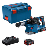 Bosch Professional 18V System martillo perforador a batería GBH 18V-22 (con SDS plus, incl. 2 baterías de 4,0 Ah, cargador GAL 18V-40, 2 cepillos de anillo, GDE 18V-12, en L-BOXX)