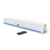 Audible Fidelity Barra de Sonido TV con Bluetooth, Soundbar para Television, Videojuegos, Música, Barras de Sonido Altavoces para TV Home Cinema, Oficina y PC con Mando a Distancia (Blanco)