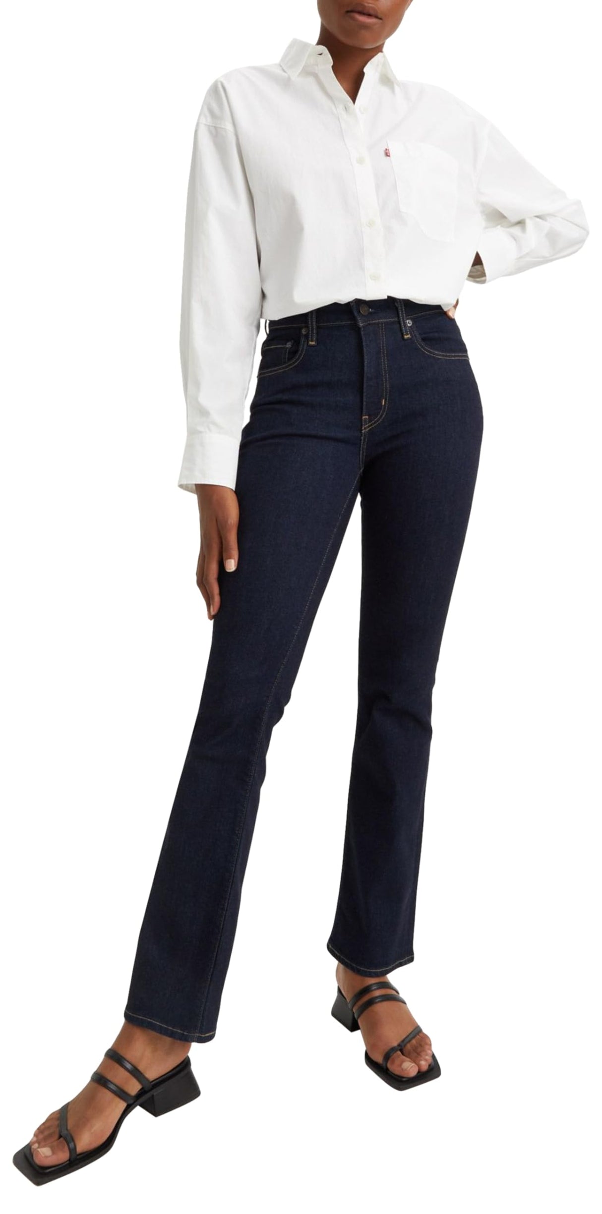 Levi's 725 High Rise Bootcut Vaqueros, Blue Wave Rinse, 26W / 28L Mujer