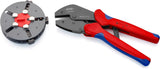 Knipex MultiCrimp® Alicate crimp con porta-mordazas bruñido, con fundas multicomponentes 250 mm 97 33 01