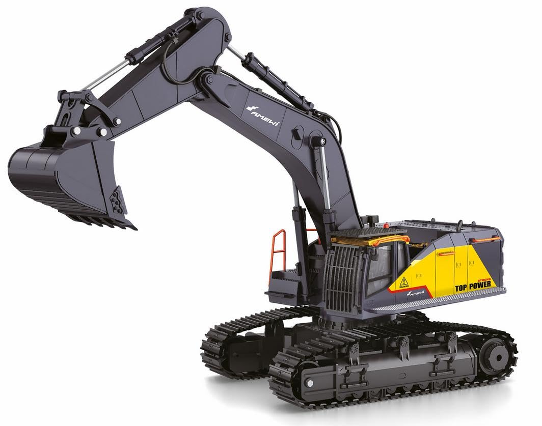 Amewi- Excavadora de orugas ACV730 de plástico 1:14 RTR Modelo de Control Remoto (22431)