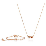 Swarovski Conjunto Hyperbola, Símbolo del infinito, Blanco, Baño tono oro rosa