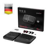 PERIBOARD-624B - Teclado ergonómico inalámbrico dividido - Teclas planas - Ángulo de inclinación ajustable - Diseño inglés de EE. UU