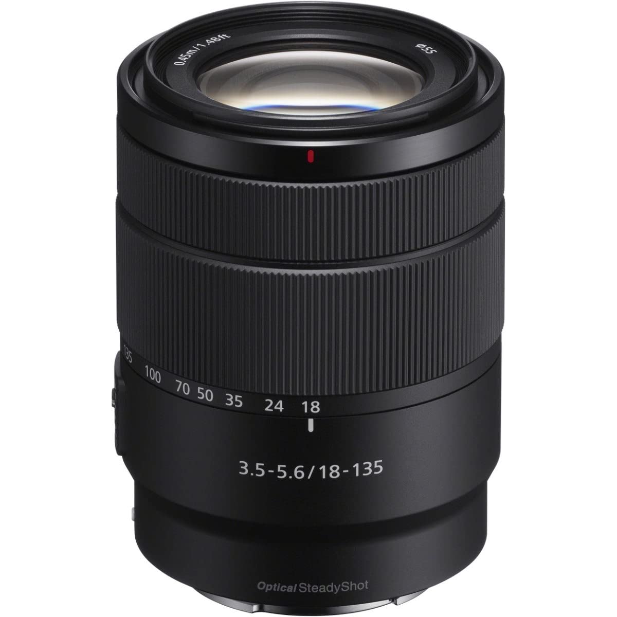 Sony Lente Zoom (Montura E, Formato APS-C, 18 - 135 mm F3.5-5.6 Oss, Zoom de 7.5 X), Color Negro
