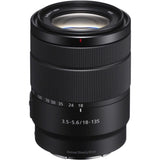 Sony Lente Zoom (Montura E, Formato APS-C, 18 - 135 mm F3.5-5.6 Oss, Zoom de 7.5 X), Color Negro