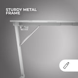 Mars Gaming MGD-X120, Mesa Gaming Ergonómica, Superficie en Fibra de Carbono, Estructura Metálica, Alfombrilla XXL, Soporte Auriculares y Bebida, Gestión Cableado, Escritorio PC 120x60cm, Blanco
