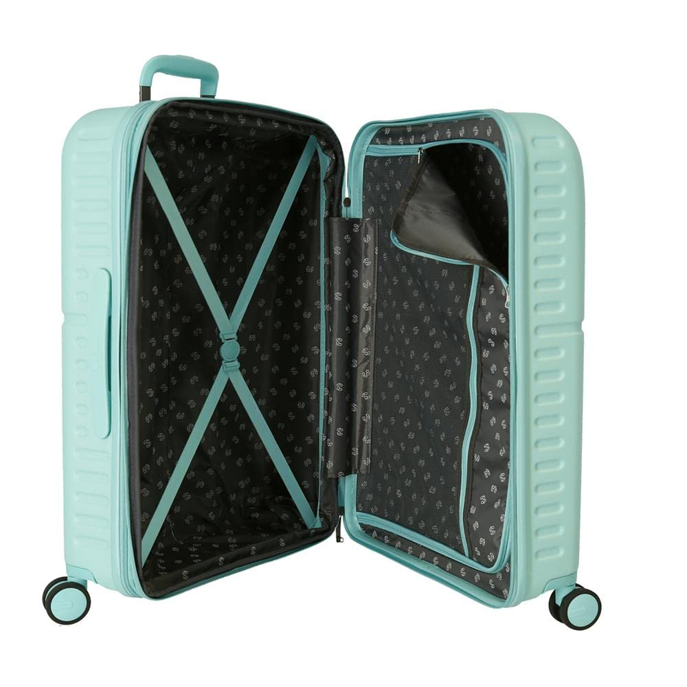 Pepe Jeans Chest Maleta mediana azul 48x70x28 cms Rígida ABS Cierre TSA integrado 79L 3,22 kgs 9 Ruedas dobles