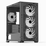 AeroCool D301A Mid-Tower Case, Gaming PC Case Gaming PC Case Optimizado Airflow Panel Frontal de Malla de Madera, diseño Delgado, Incluye 4 Ventiladores RGB, Compatible con Placas Base ASUS y MSI
