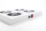 DIGITUS Unidad de ventilador de techo para armario de red (Dynamic Basic / Unique) y armario de servidores (Dynamic Basic), 2 ventiladores, termostato, gris (RAL 7035)