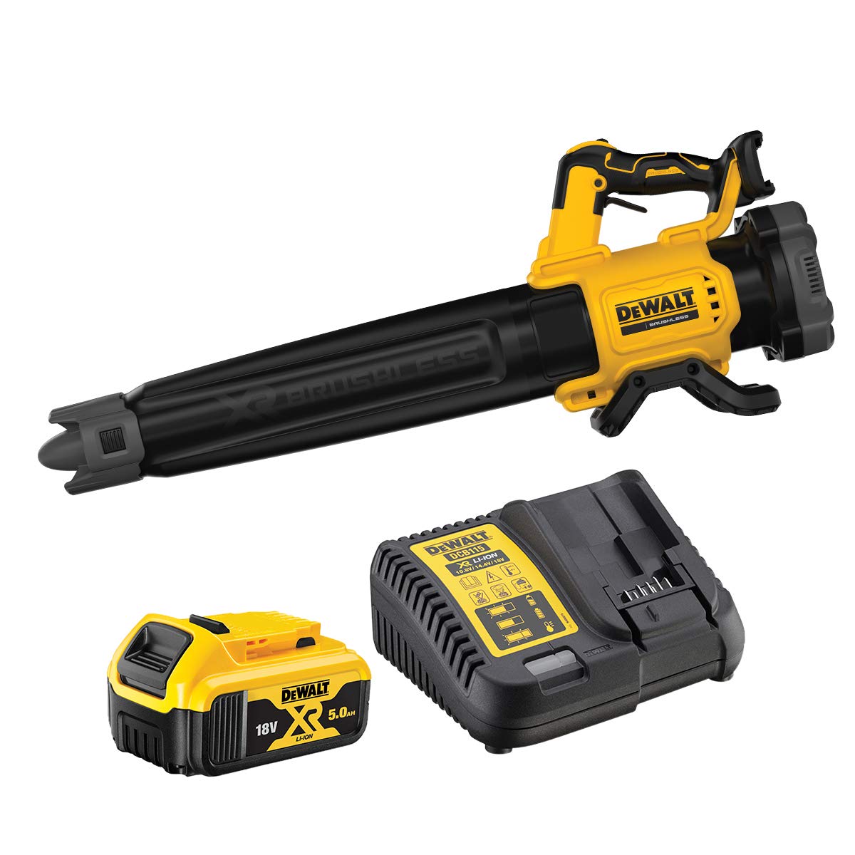 DEWALT DCMBL562P1-QW - Soplador axial sin escobillas XR 18V con 1 batería Li-Ion 5Ah
