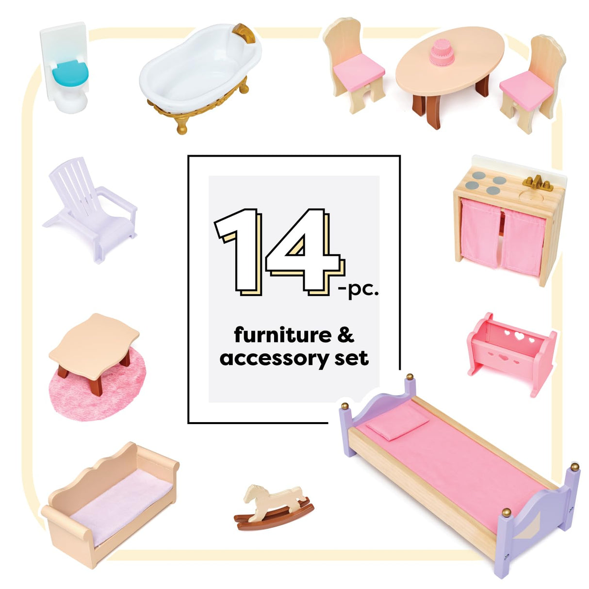 KidKraft Casa de muñecas de Madera Charlotte con Muebles y Accesorios incluidos, Casita de Juguete con 4 Niveles de Juego para muñecas de 30 cm, Juguetes niños y niñas Desde 3 años (65956)