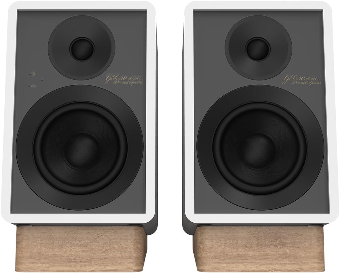 ONKYO Creator Series GX-30ARC Powered Speakers, White - 4" woofer, HDMI ARC, USB/C, Line/Phono, Optical Ports, Bluetooth 5.3 Audio connectivity
