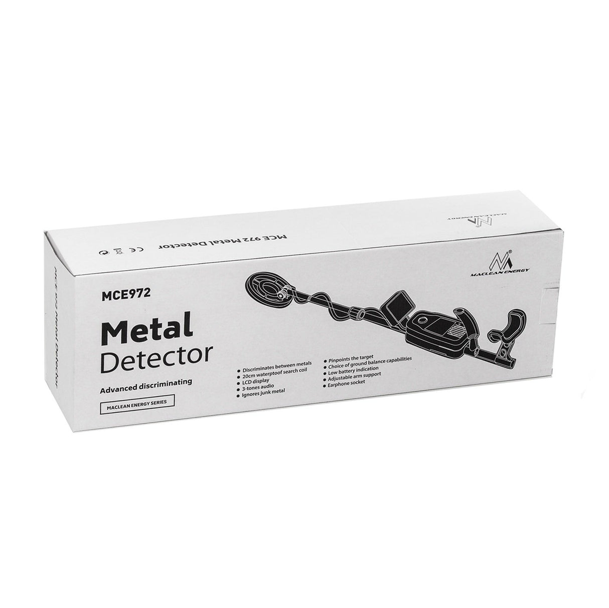 Maclean MCE972 - Detector de Metales con discriminador Bobina de búsqueda Resistente al Agua