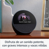 Amazon Echo Spot (modelo de 2024) | Despertador inteligente con sonido de calidad y Alexa | Negro