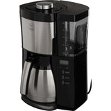 Melitta Look V Timer 1025-18 - Cafetera de goteo con jarra de acero inoxidable, cafetera de filtro con temporizador, máquina de café para 10 tazas con protección antical, negro