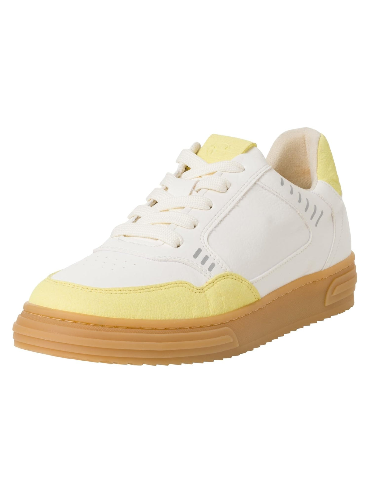 Tamaris Damen 1-23608-42, Sneaker Mujer, Blanco (White/Yellow), 40 EU