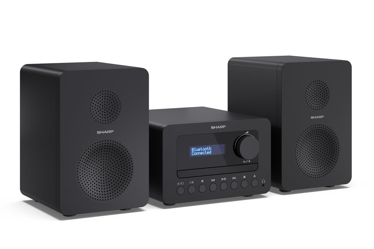 Sharp XL-B520D(BK) Microcadena Sound System Estereo con Radio Dab, Dab+, FM, Bluetooth 5.0, CD-MP3, reproducción USB, 40W Color Negro