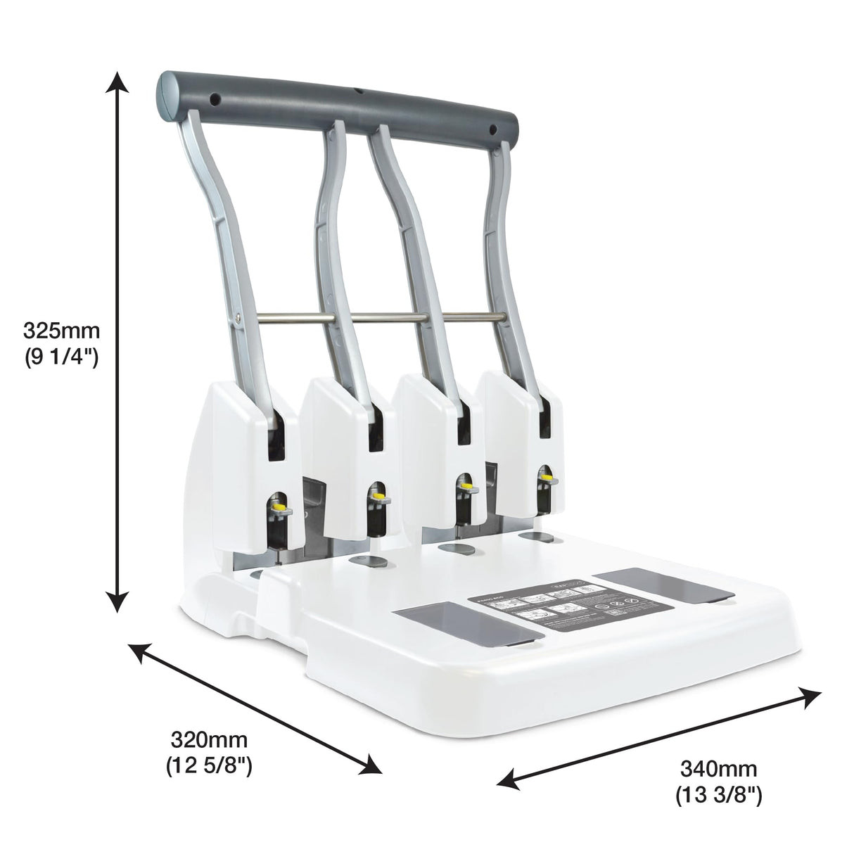 Rapesco 1407 ECO Perforadora de Gruesos de 4 Agujeros P4400, Capacidad de 150 Hojas, Blanco Mate