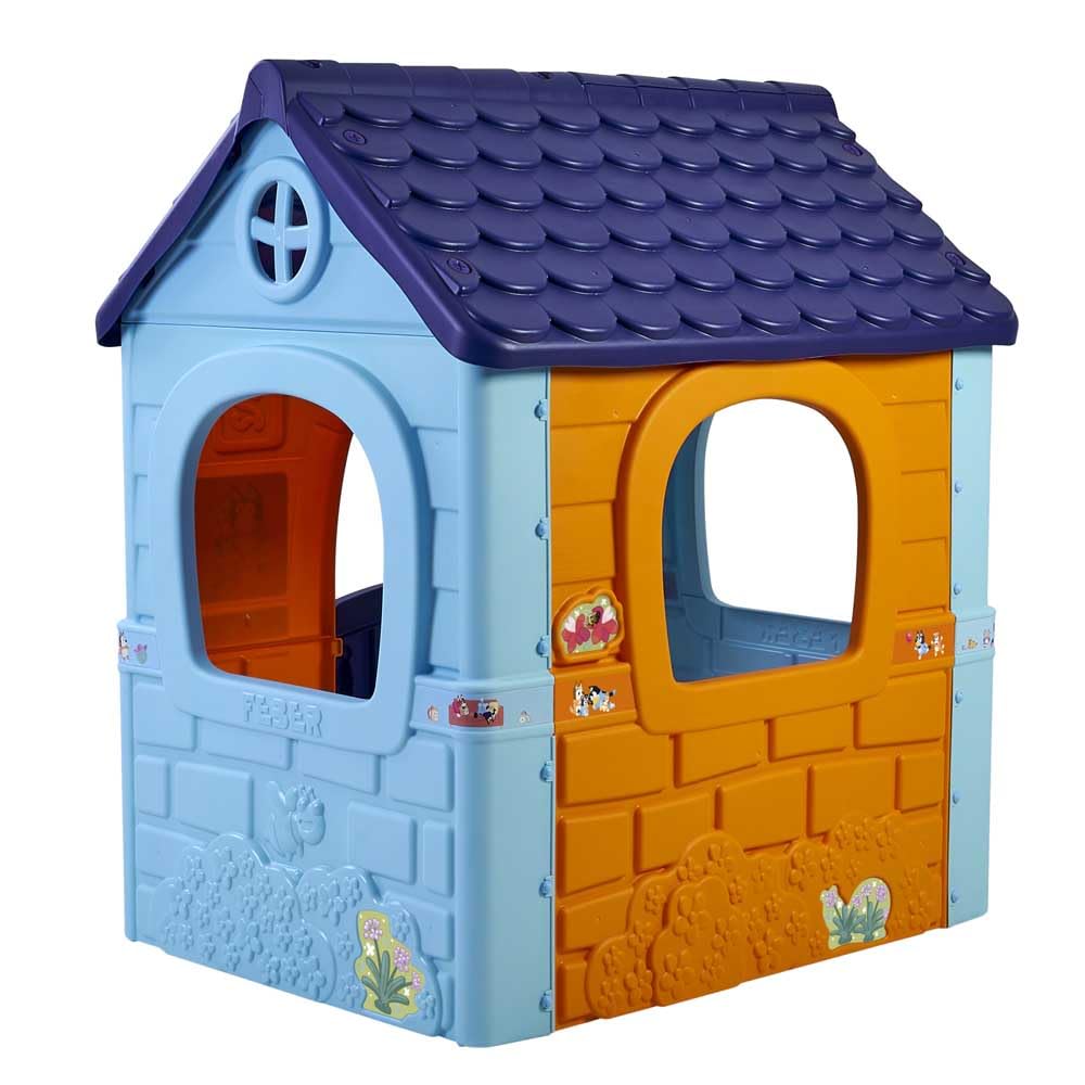 FEBER - Bluey Fantasy House, casita Infantil de Juegos con Puerta abatible, para Jugar al Aire Libre o en casa, casa Resistente y de facil Montaje, para niños de 2 a 6 años, Famosa (FEU11000)