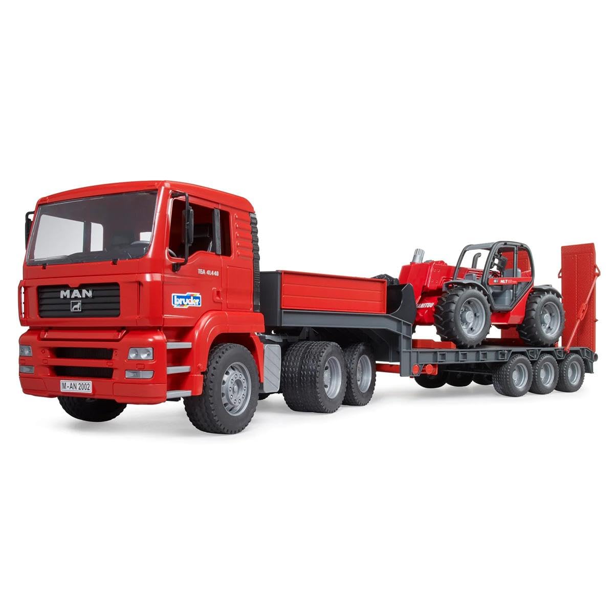 bruder 02774 - MAN TGA góndola baja con cargadora telescópica Manitou MLT 633, Vehículos, Góndola baja, Transportador, Camión, Cargadora sobre ruedas, Juguetes 3+ años
