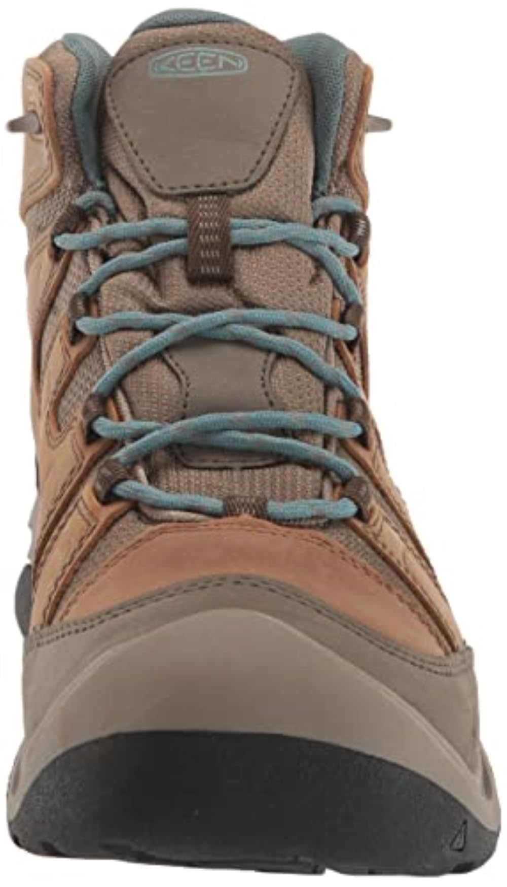 KEEN Circadia Mid Waterproof, Botas para Senderismo Mujer, Toasted Coconut/North Atlantic, 38.5 EU