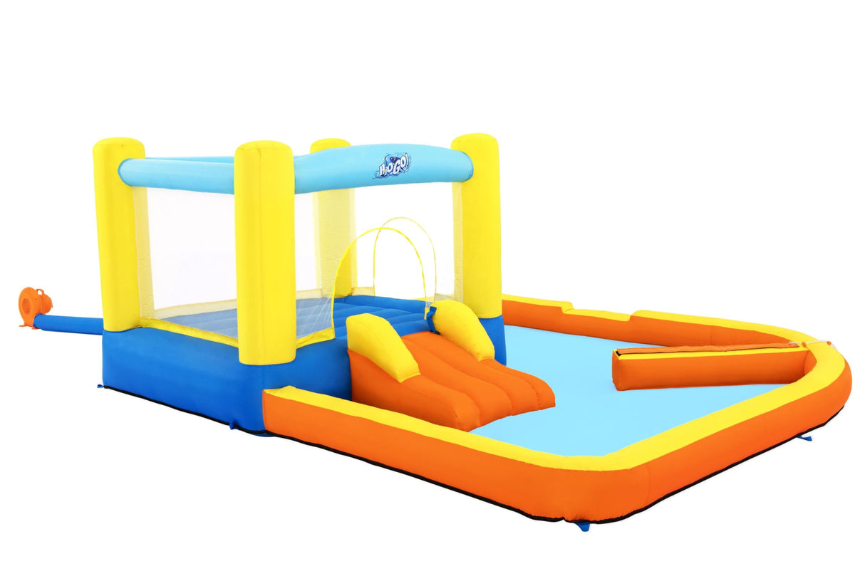 BESTWAY-8321900 Does Not Apply Parque Acuatico con Cama Elastica Hinchable 365x340x152 cm. Inflador Electrico Incluido, Multicolor, Talla única (53381)